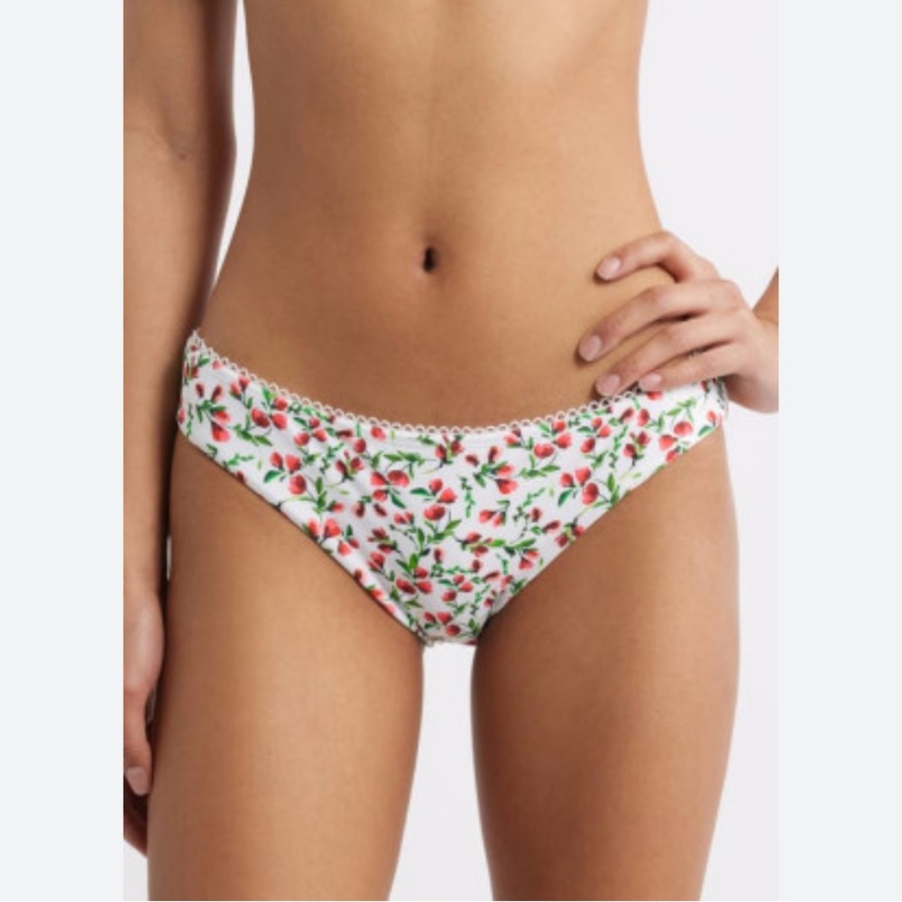 BP Bikini Bottoms Hipster White Rosey Cheeks Beach Vacation Size Large NWT